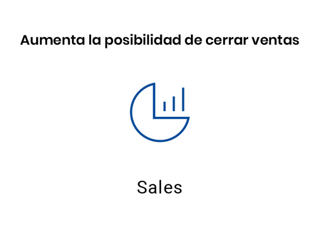 Texto "Aumenta la posibilidad de cerrar ventas" con Dynamics 365 Sales